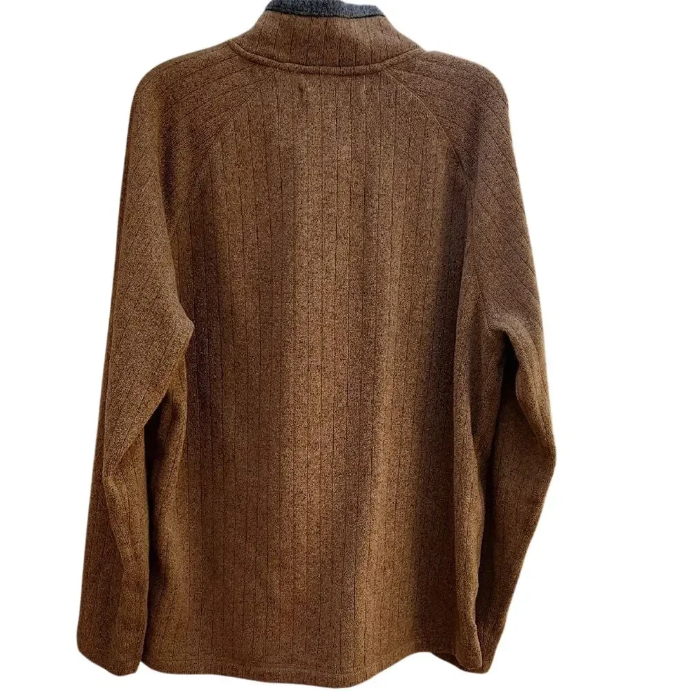 REI Men's XL Tan Zip-Up casual Sweater